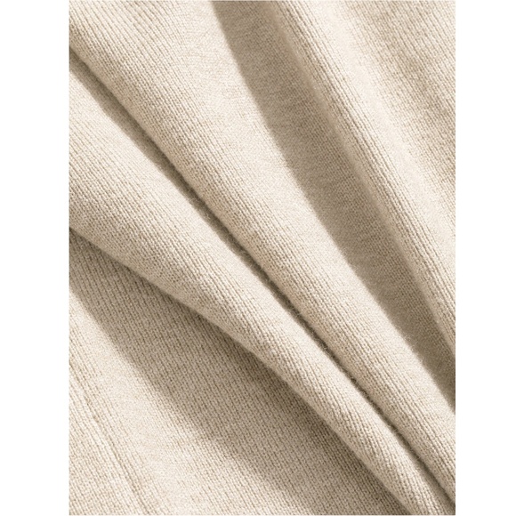 Knit High Neck Beige Sleeveless Top - Picture 6 of 7